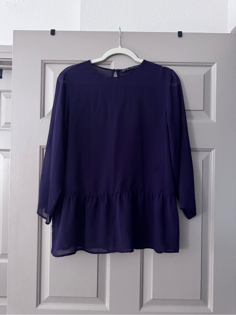 Zara purple Peplum Blouse